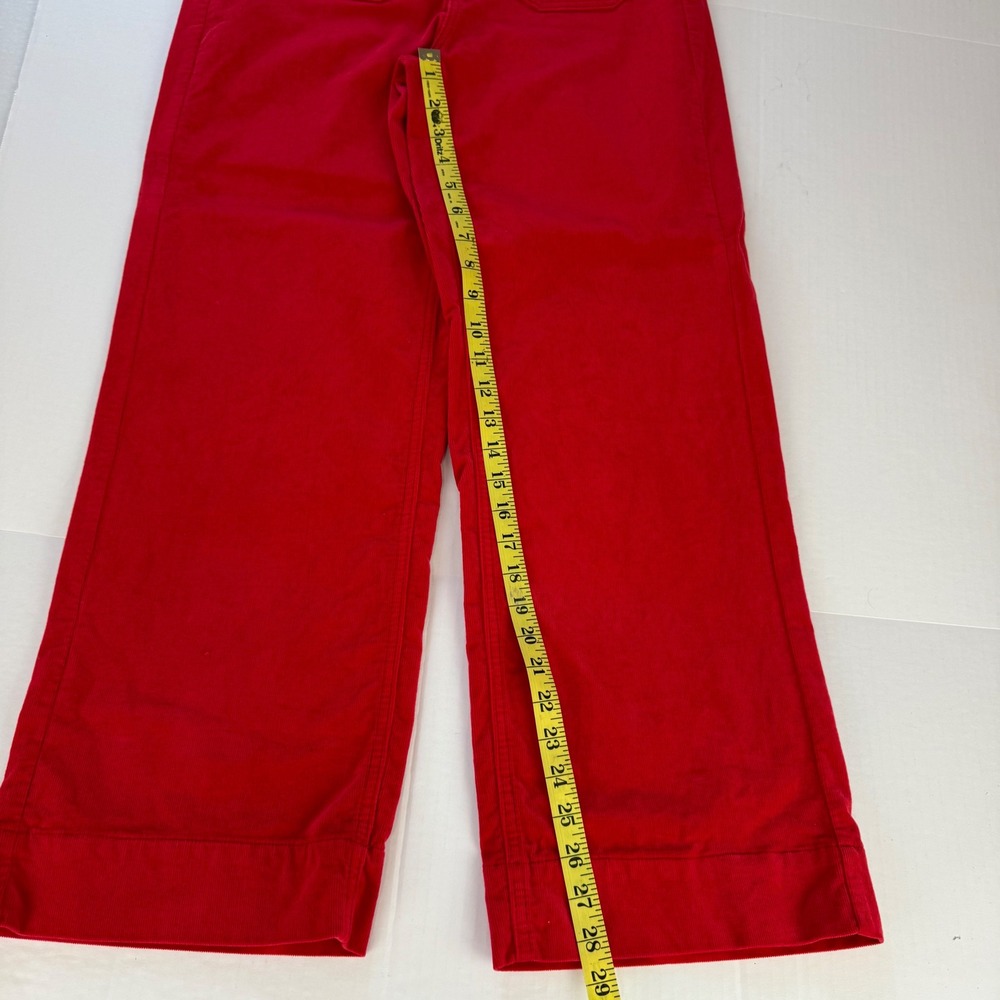 Talbots Red Corduroy Wide Leg Patch Pocket Pants High Rise Size 4 High Waist - Picture 8 of 11